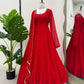 Radiant Grace Anarkali Suit Set with Diamond Lace Dupatta Festive Party Wear