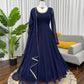 Radiant Grace Anarkali Suit Set with Diamond Lace Dupatta Festive Party Wear