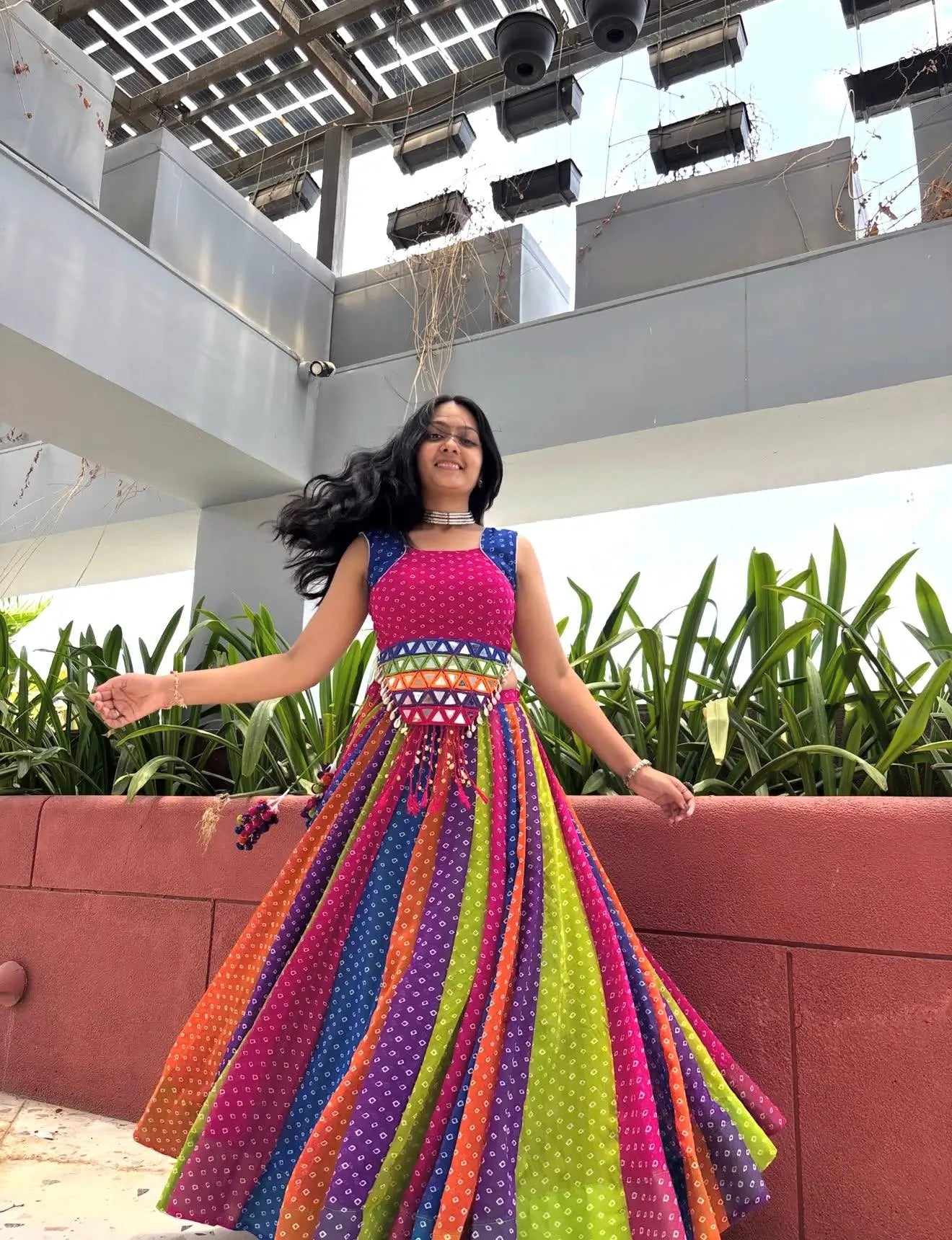 Rainbow Bandhani Lehenga Choli