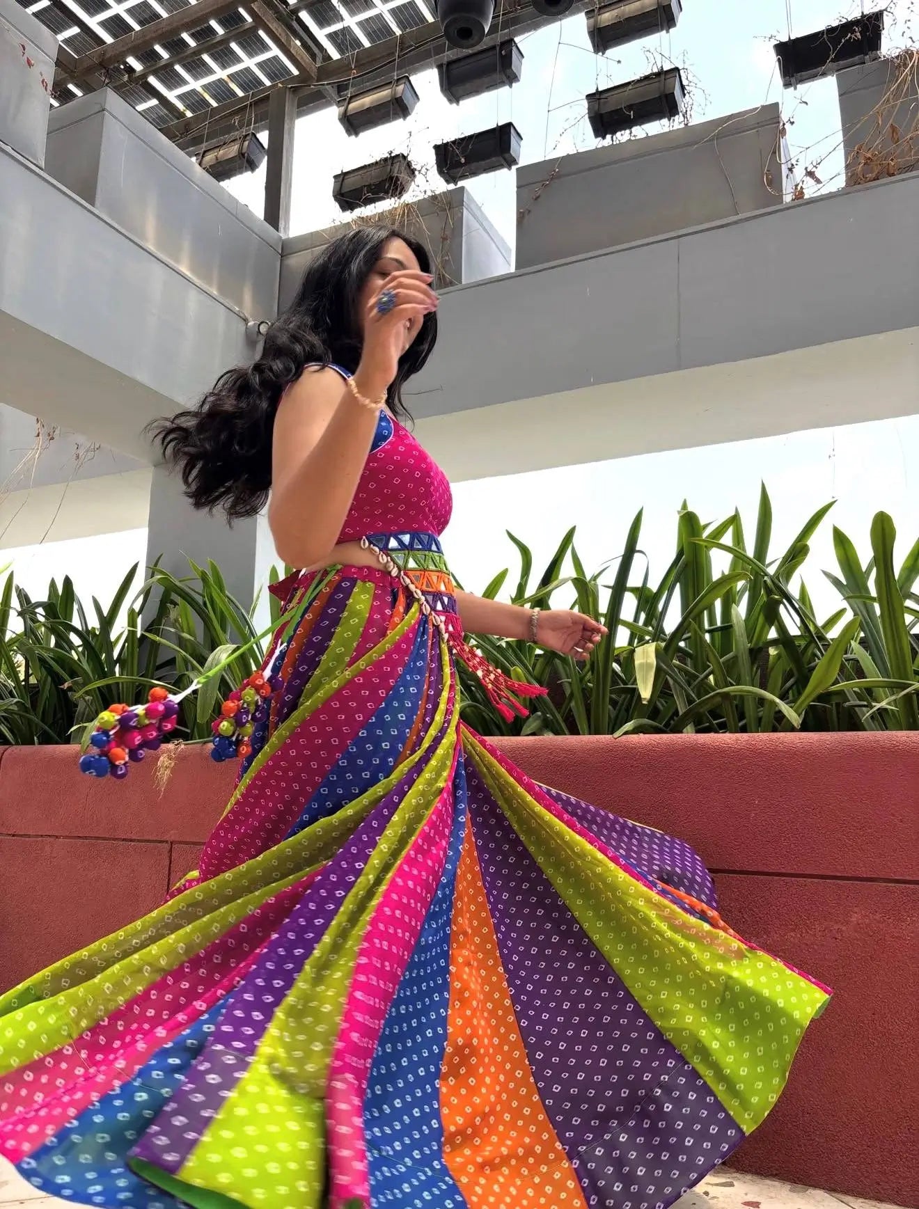 Rainbow Bandhani Lehenga Choli