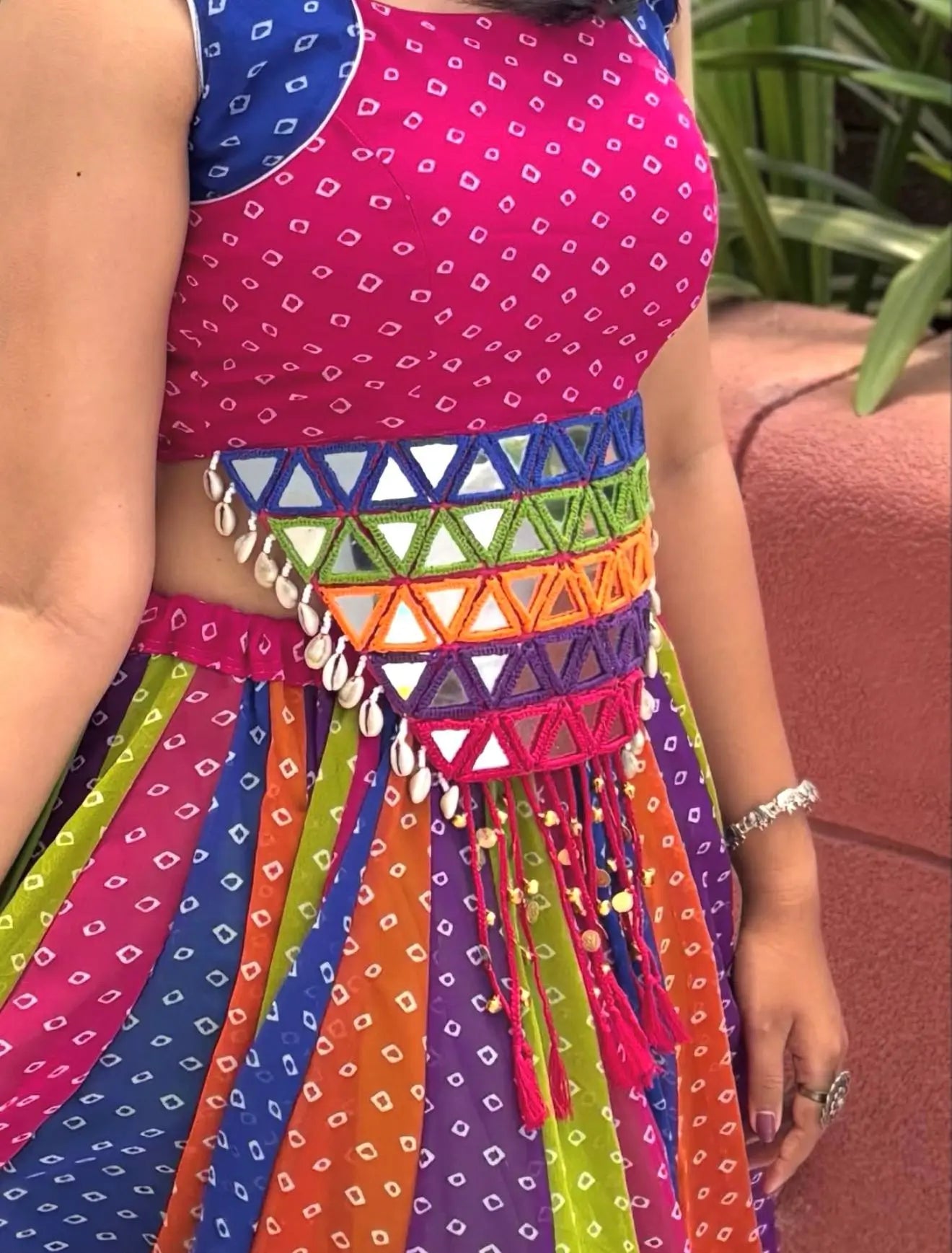 Rainbow Bandhani Lehenga Choli
