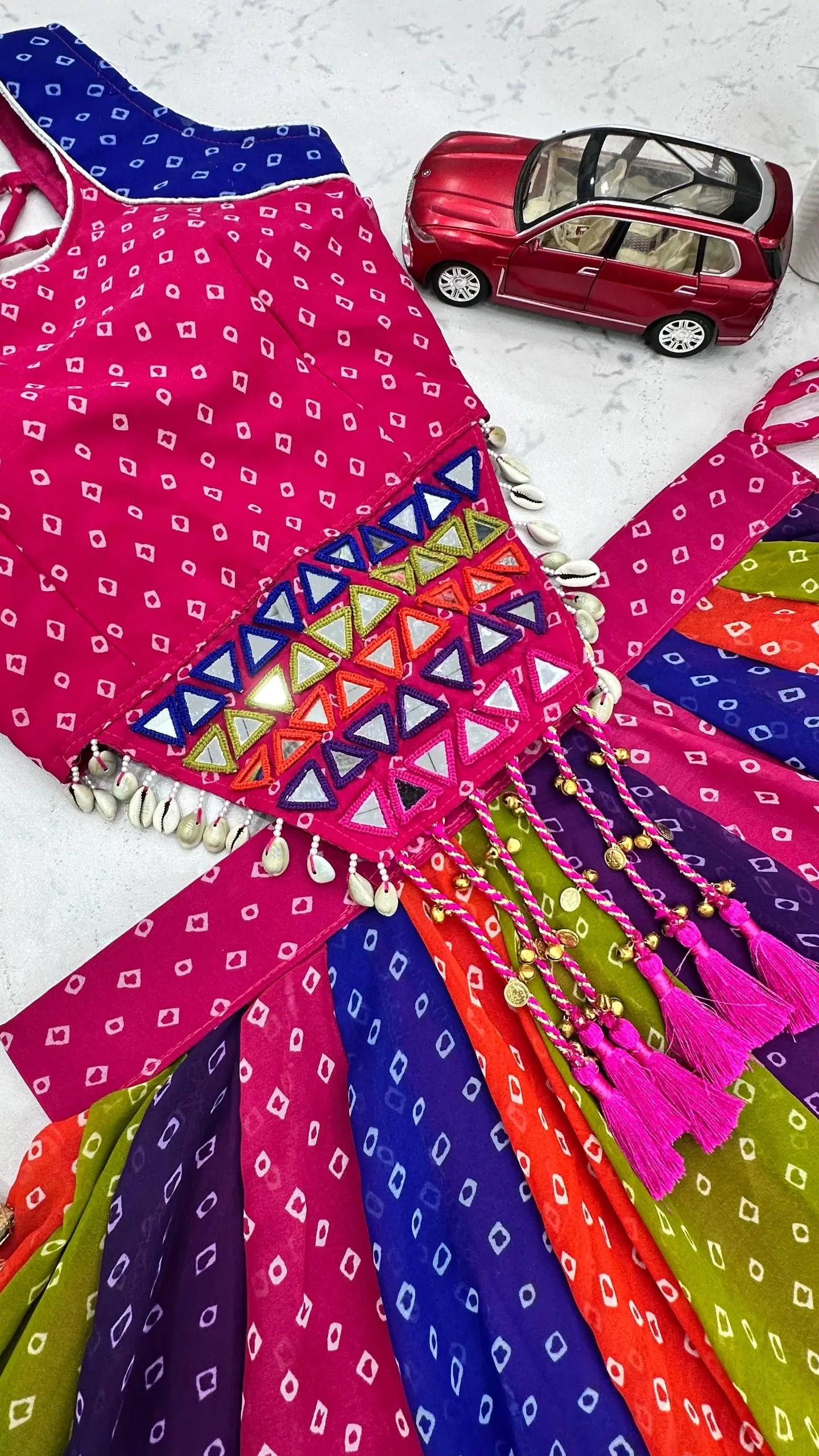 Rainbow Bandhani Lehenga Choli