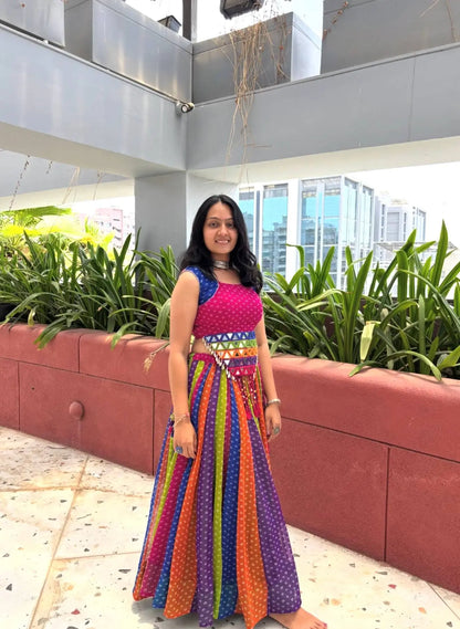 Rainbow Bandhani Lehenga Choli