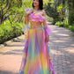 Rainbow Organza Lehenga Set for Party and Festive Wear