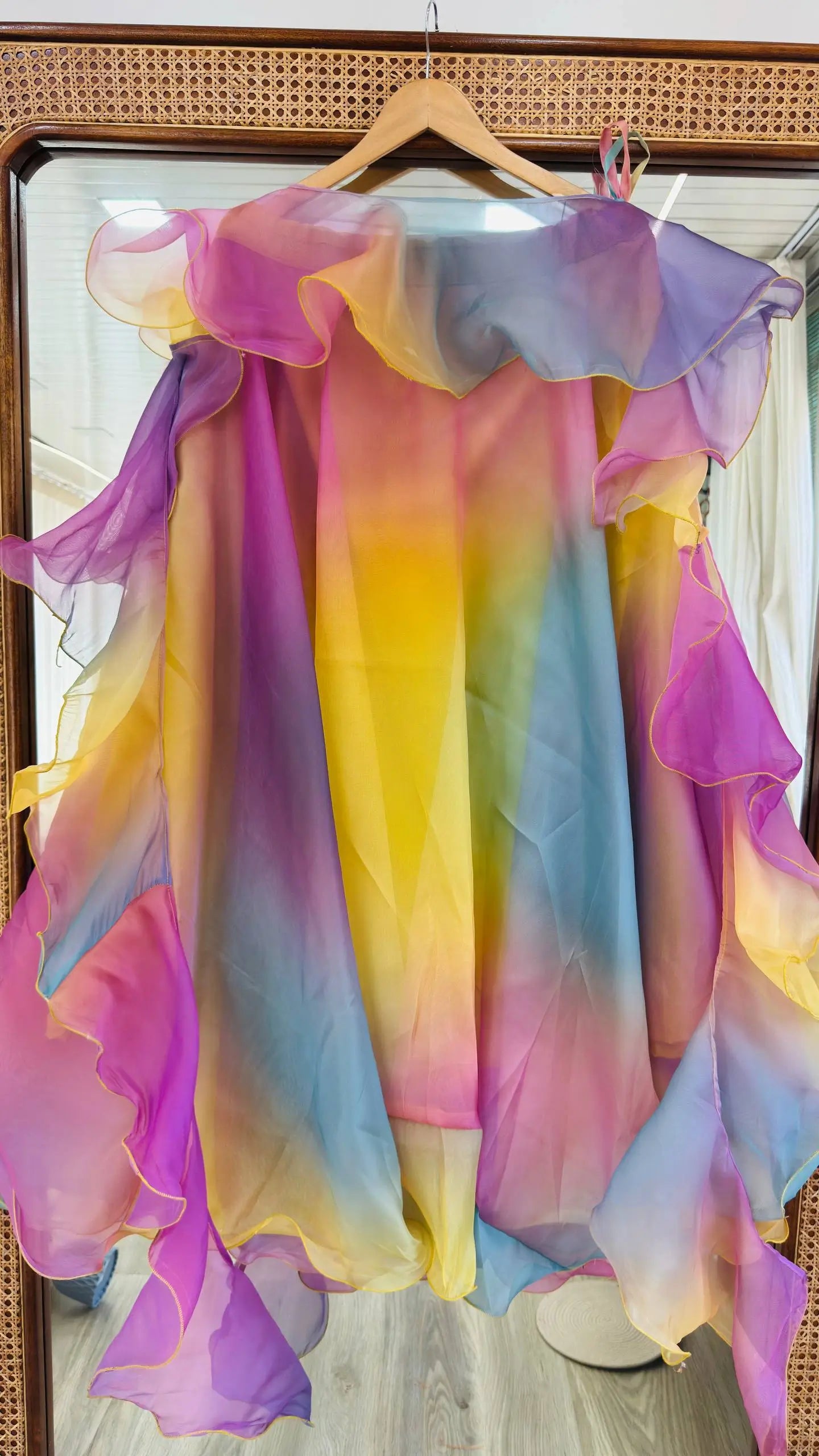 Rainbow Organza Lehenga Set for Party and Festive Wear