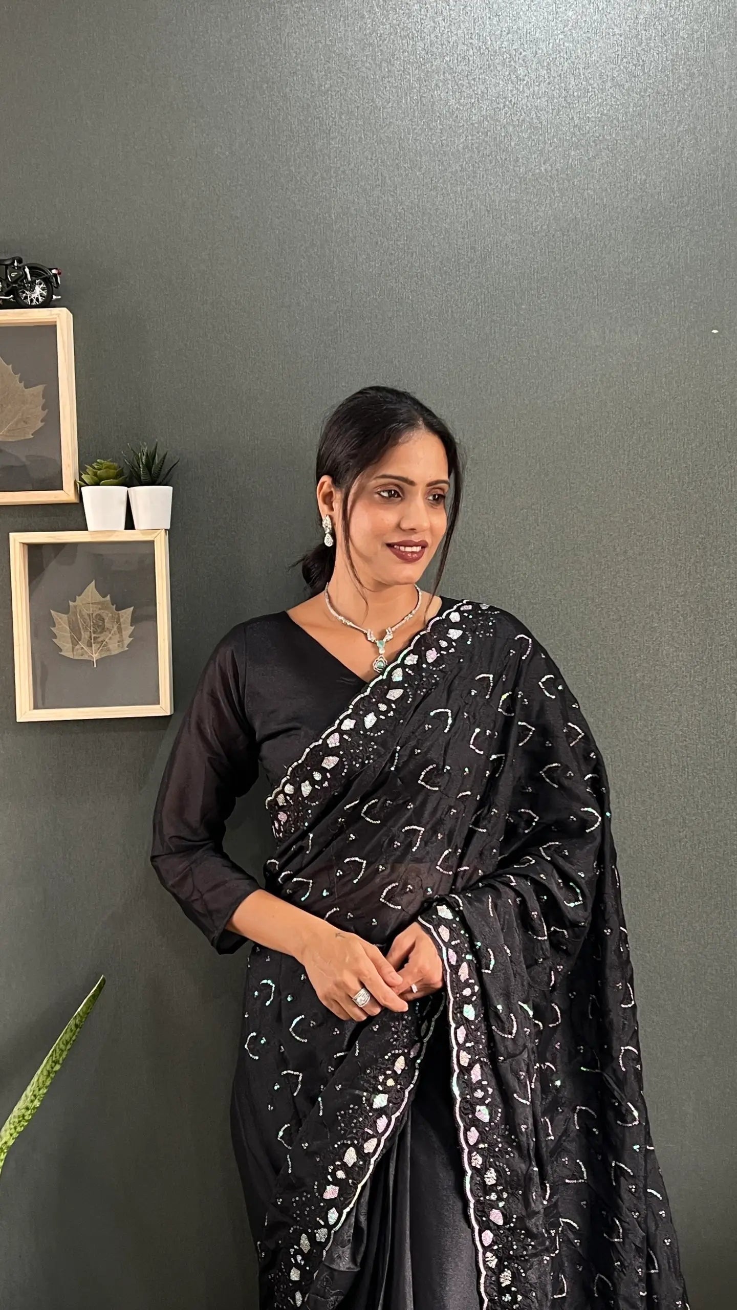Rainbow Sequin Georgette Saree