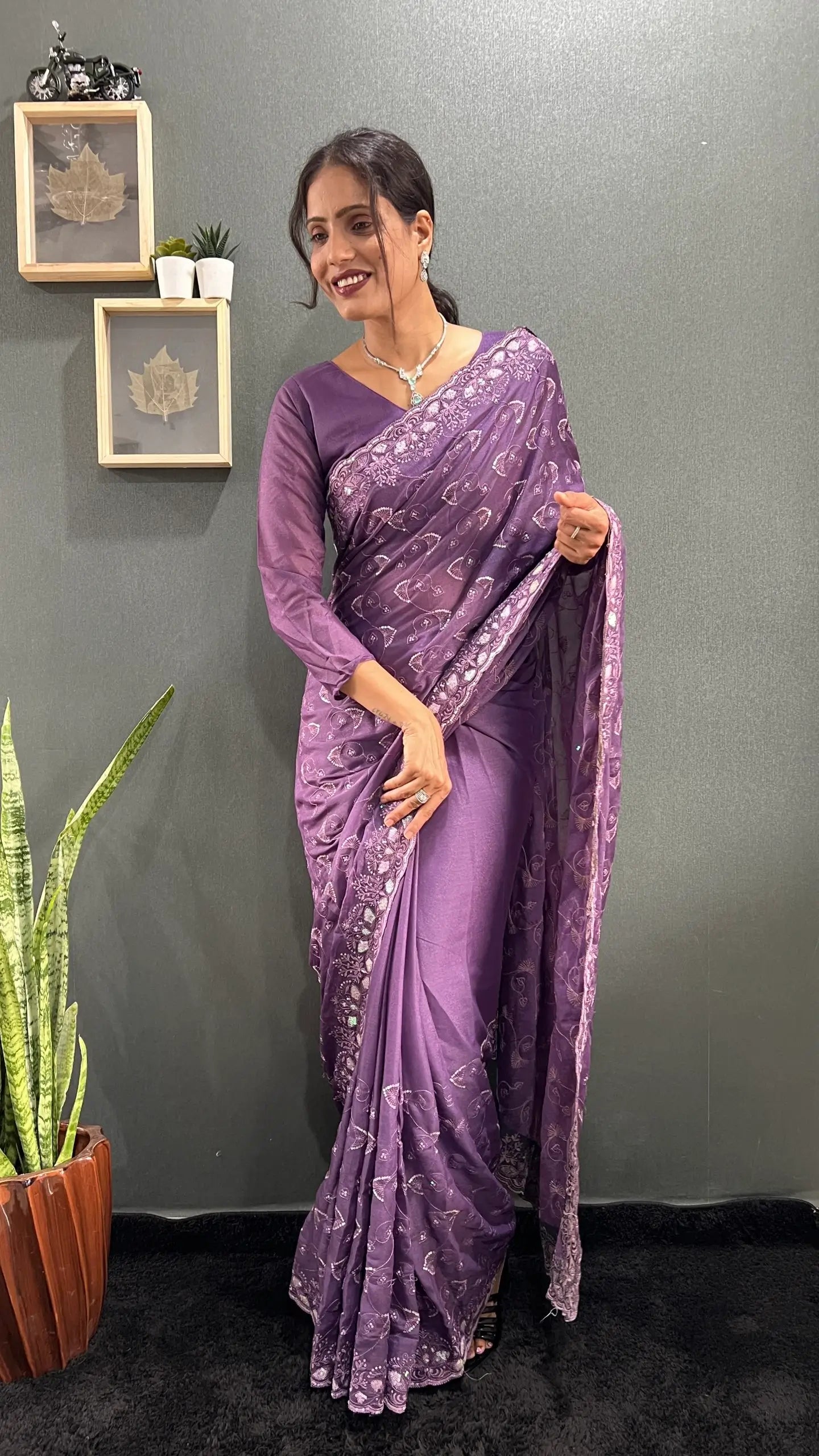 Rainbow Sequin Georgette Saree