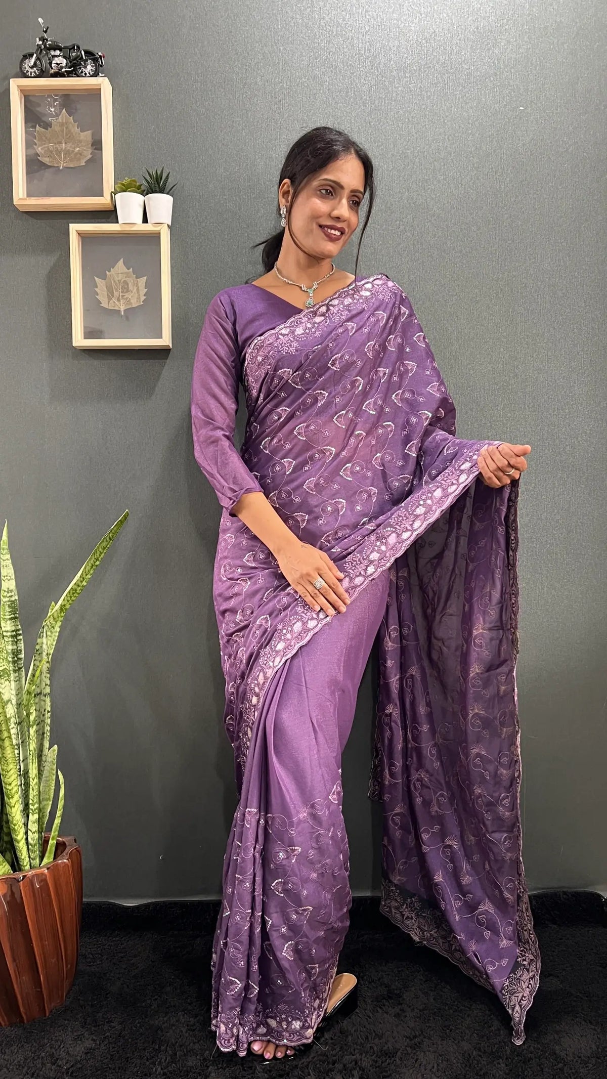 Rainbow Sequin Georgette Saree