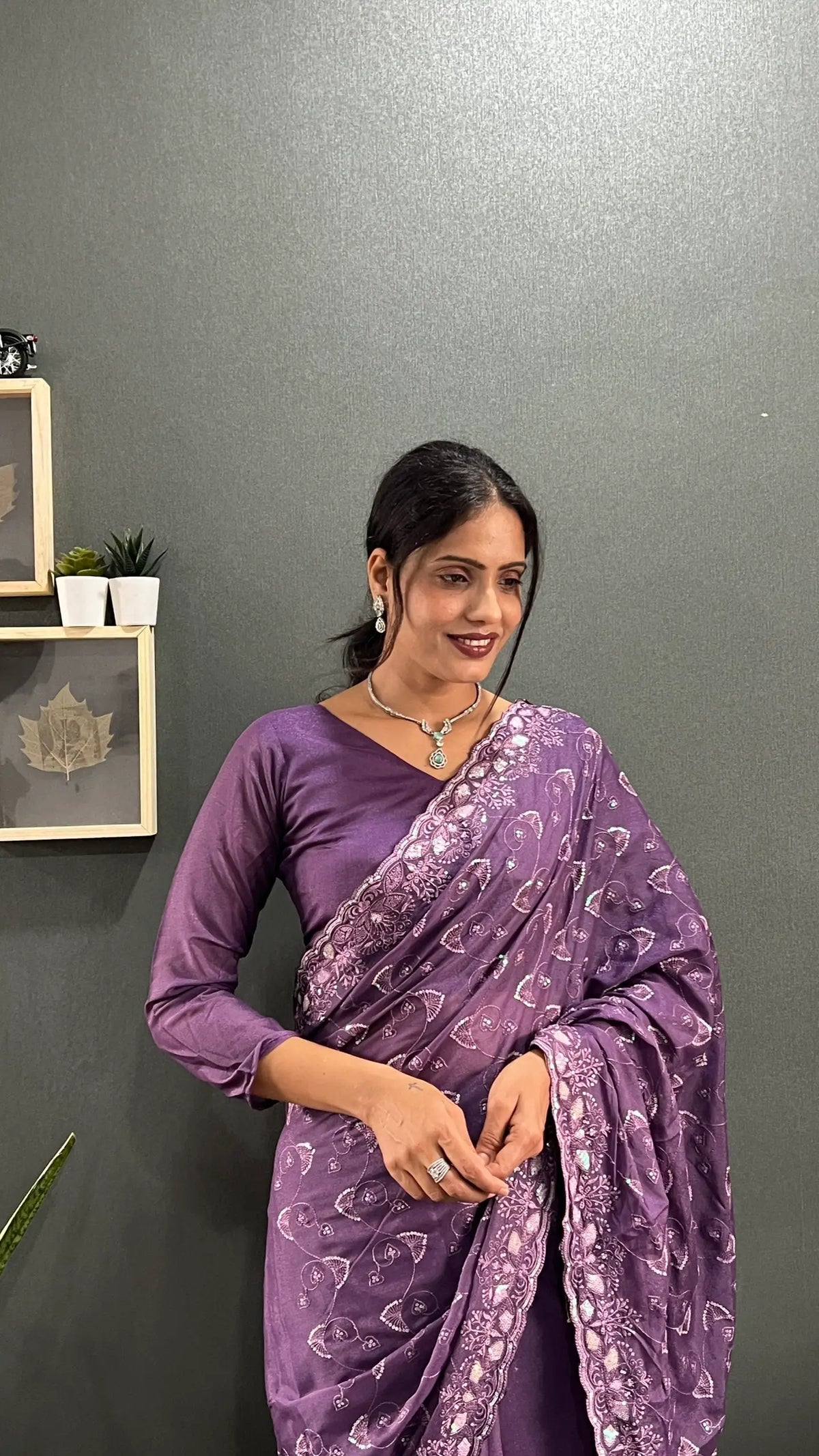 Rainbow Sequin Georgette Saree