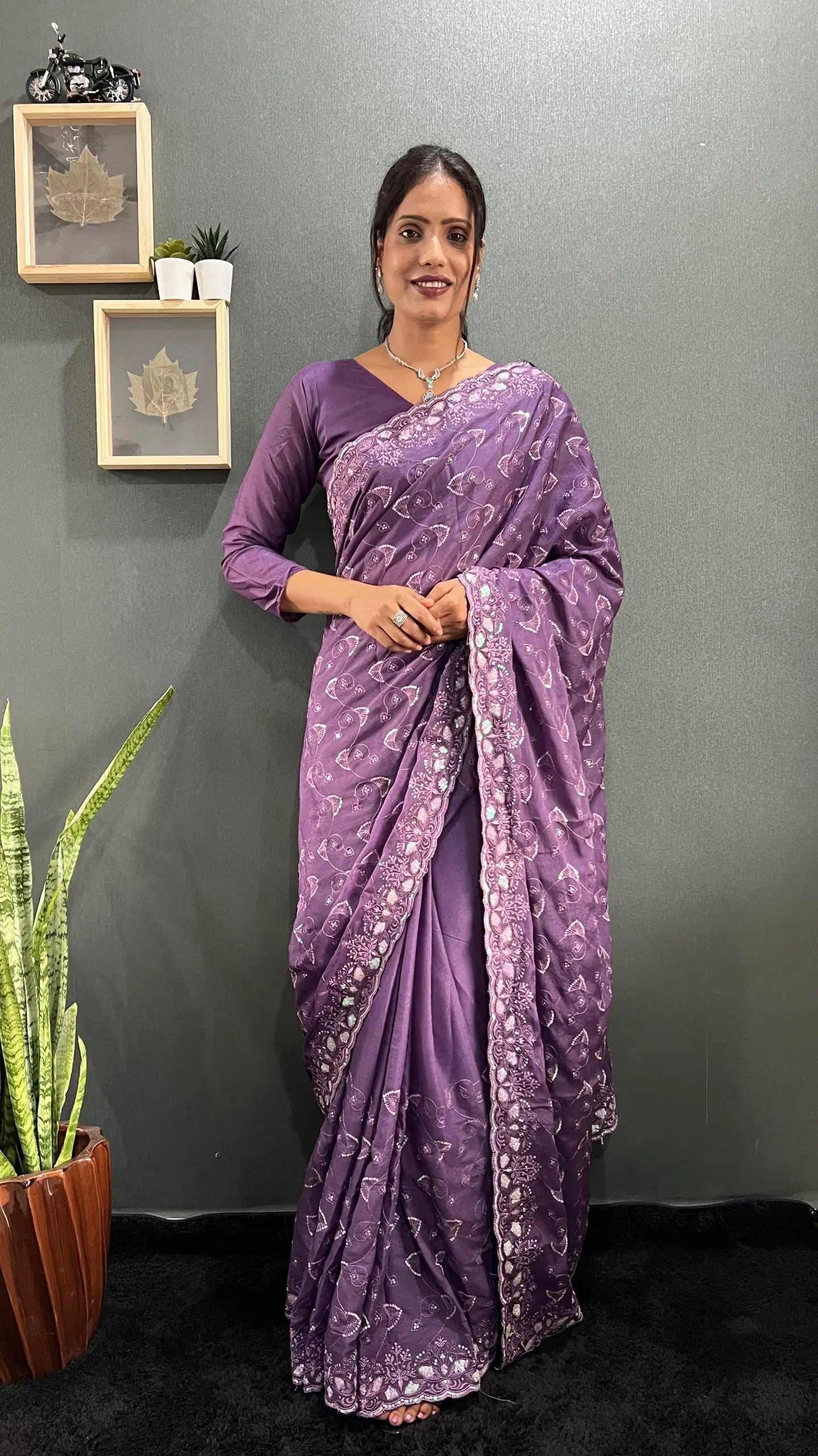 Rainbow Sequin Georgette Saree