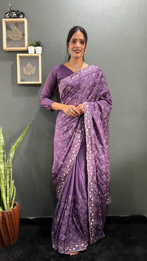 Rainbow Sequin Georgette Saree