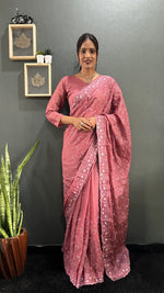Rainbow Sequin Georgette Saree