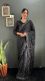 Rainbow Sequin Georgette Saree