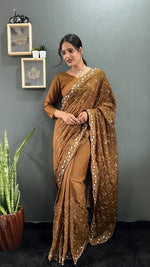 Rainbow Sequin Georgette Saree