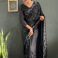 Rainbow Sequin Georgette Saree