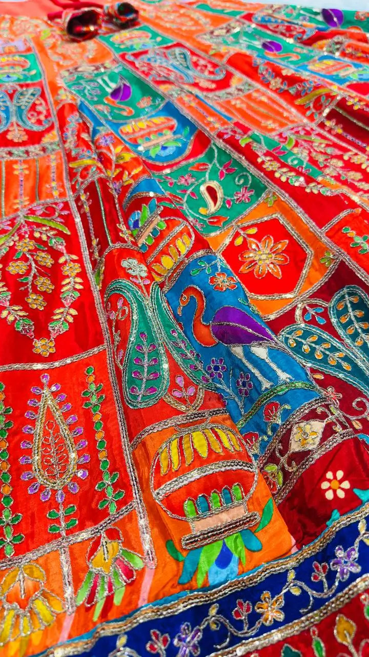 Rajwadi Patchwork Print Anarkali Gown
