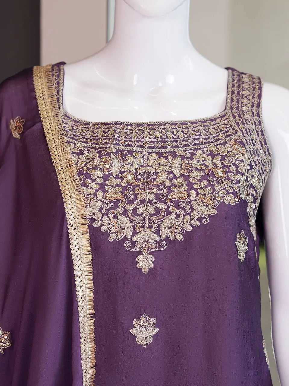 Rangoli Crush Embroidered Sharara Set With Dupatta