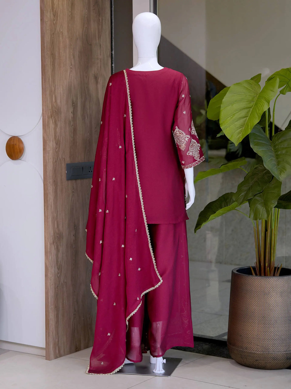 Rangoli Crush Embroidered Sharara Set With Dupatta
