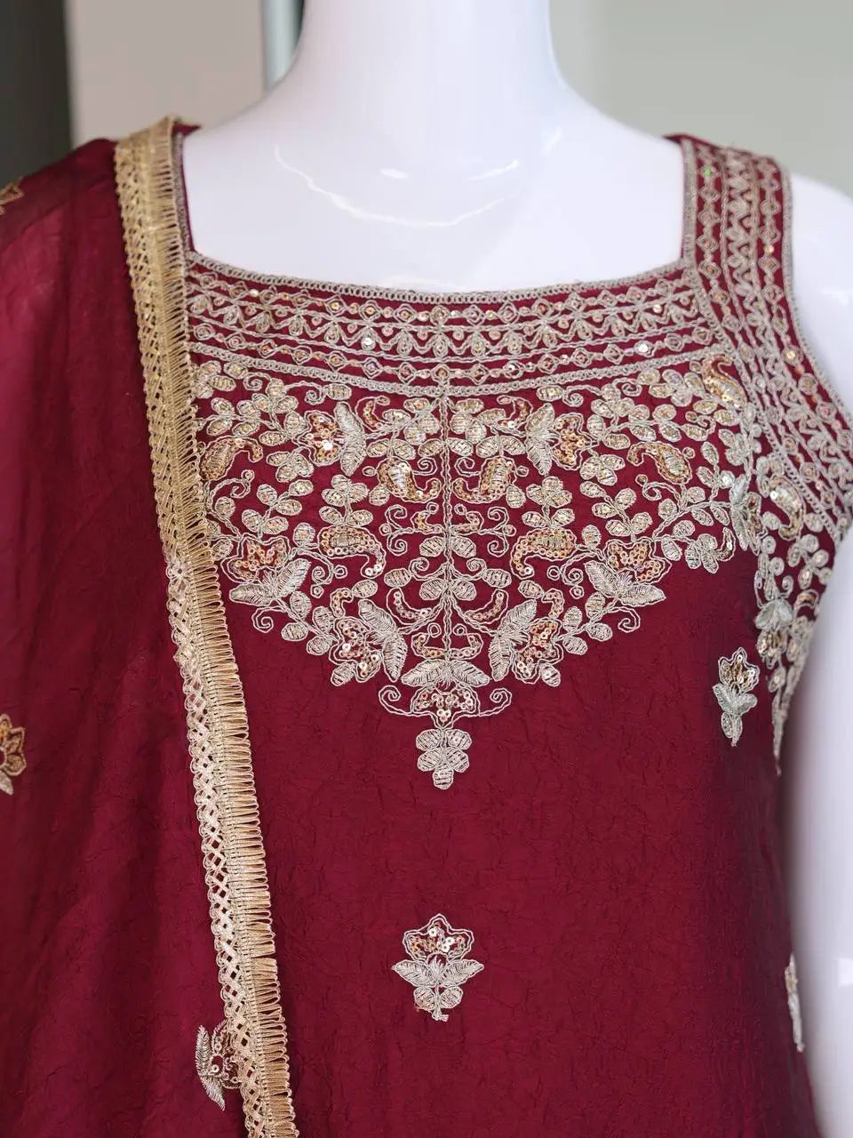 Rangoli Crush Embroidered Sharara Set With Dupatta