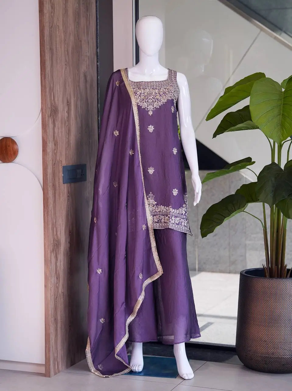 Rangoli Crush Embroidered Sharara Set With Dupatta