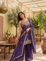Rangoli Crush Embroidered Sharara Set With Dupatta