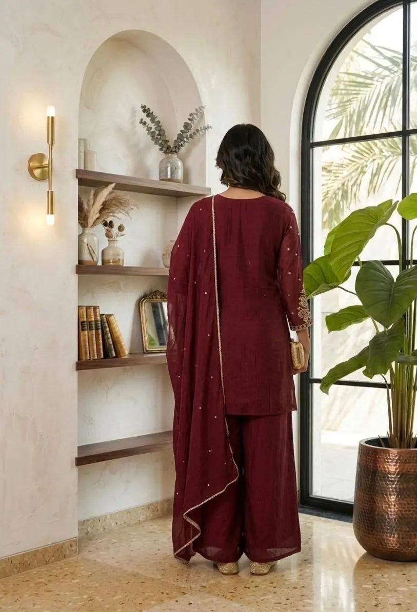 Rangoli Crush Zari Embroidery Kurta Set