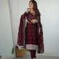 Rangoli Silk Embroidered Kurta Set with Dupatta & Pant – Sequins & Thread Work