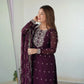 Rangoli Silk Embroidered Kurta Set with Dupatta & Pant – Sequins & Thread Work