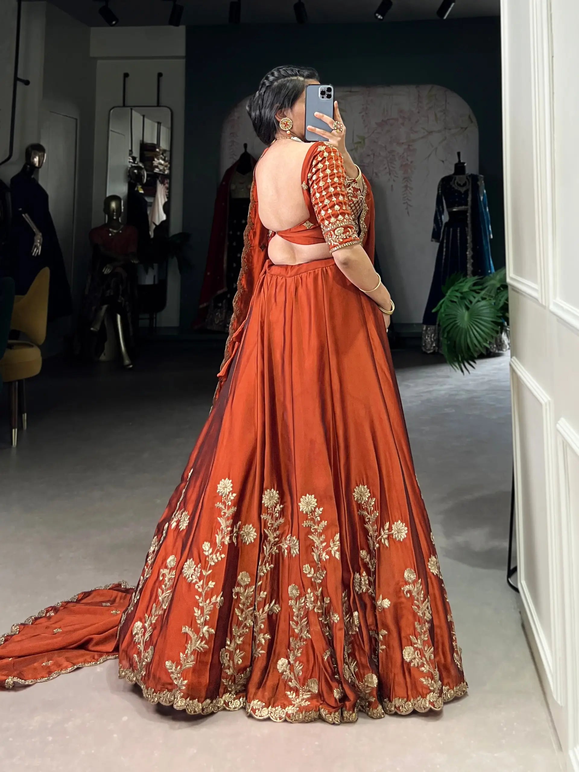 Rangoli Silk Embroidered Lehenga Set with Dupatta