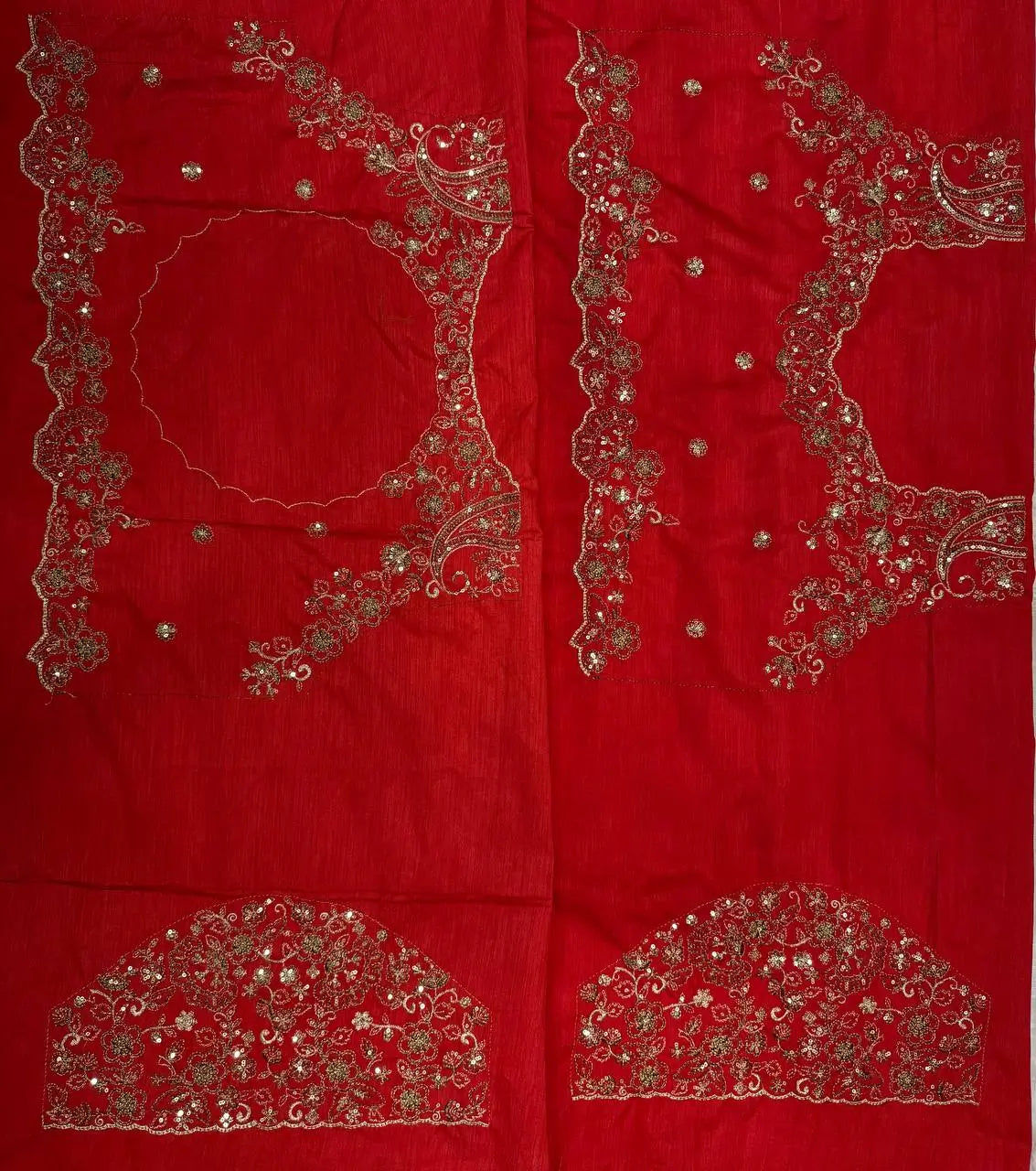 Rangoli Silk Saree with Red Embroidered Blouse