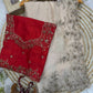 Rangoli Silk Saree with Red Embroidered Blouse