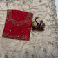 Rangoli Silk Saree with Red Embroidered Blouse