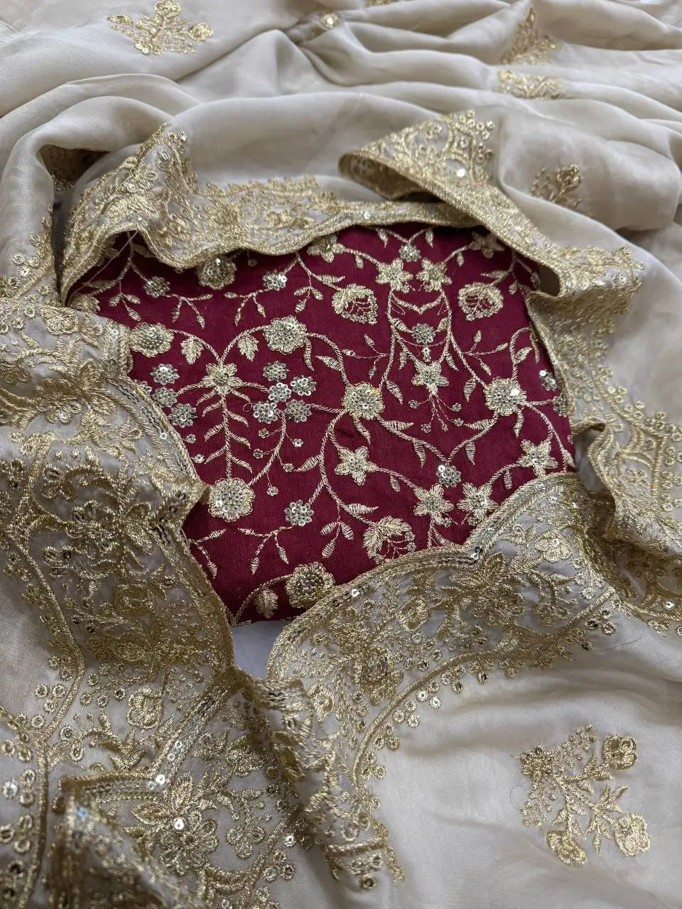 Rangoli Silk Zari Embroidered Saree With Designer Blouse