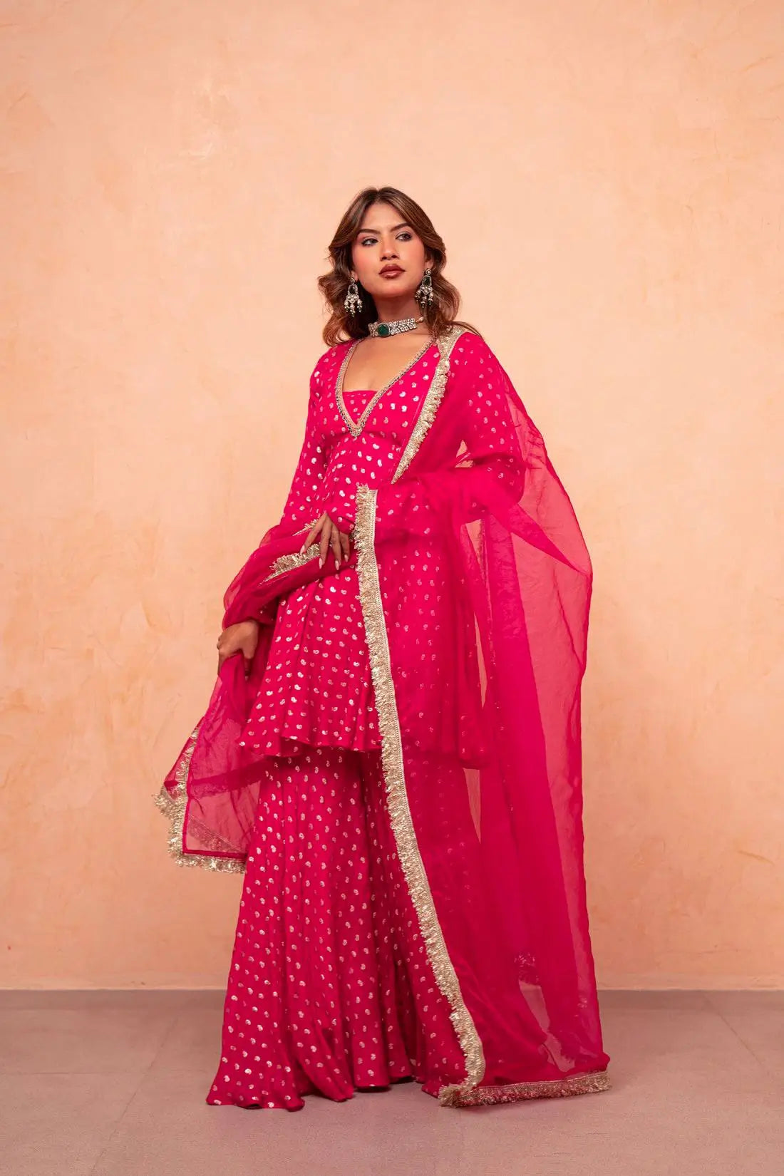 Rani Jacquard Sharara Set