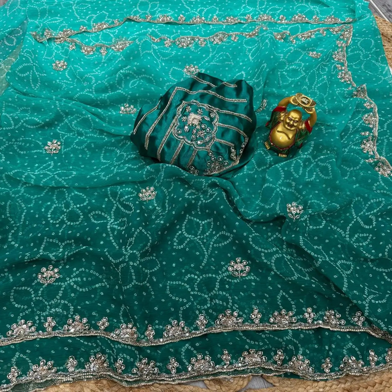 Rani Ombre Bandhani Saree