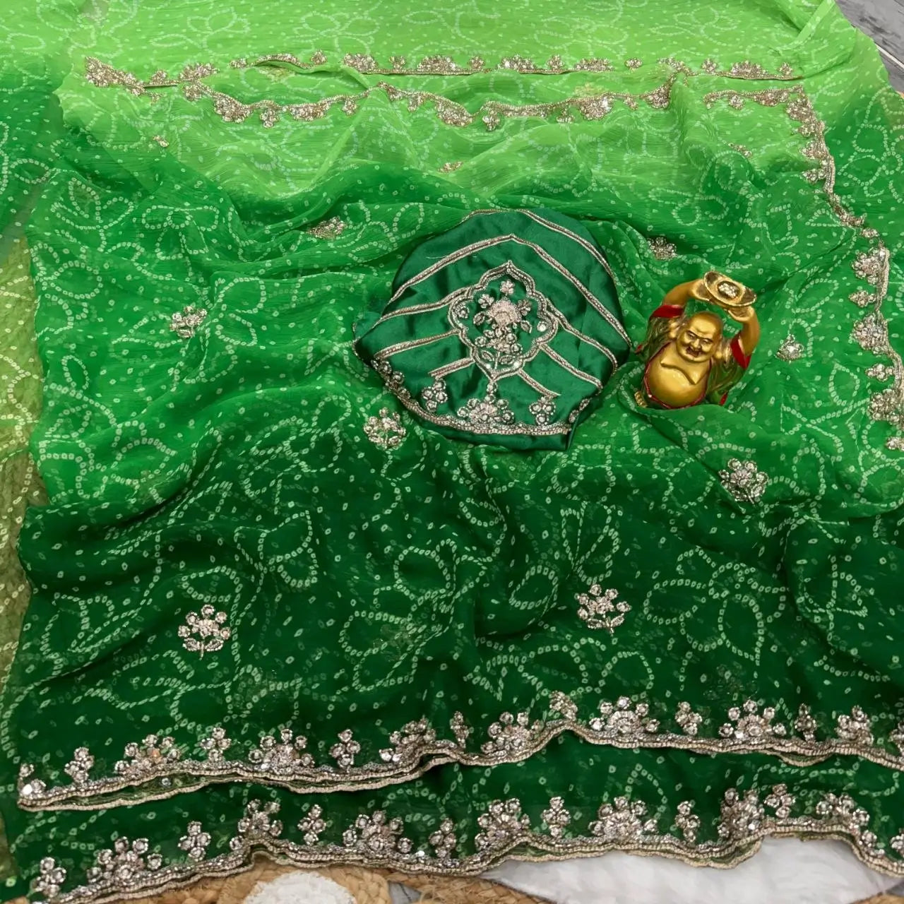 Rani Ombre Bandhani Saree