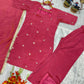 Rani Pink Heavy NC Silk Embroidered Party Wear Suit Set with Dupatta