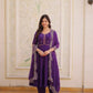 Rani Pink & Royal Purple Mul Chanderi Kali Kurti Set with Sequins Zari Embroidered Dupatta