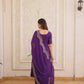 Rani Pink & Royal Purple Mul Chanderi Kali Kurti Set with Sequins Zari Embroidered Dupatta