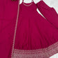 Rani Pink Sleeveless Anarkali Gown Set