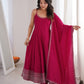 Rani Pink Sleeveless Anarkali Gown Set