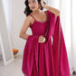 Rani Pink Sleeveless Anarkali Gown Set