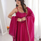 Rani Pink Sleeveless Anarkali Gown Set
