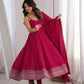 Rani Pink Sleeveless Anarkali Gown Set