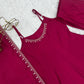 Rani Pink Sleeveless Anarkali Gown Set