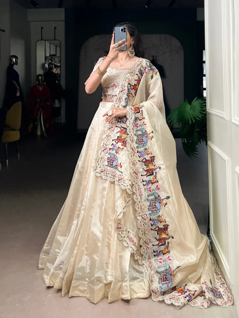 Raspberry Silk Embroidered Lehenga Choli Set