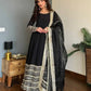 Rayon Cording Embroidered Gown Set with Dupatta