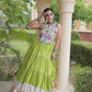 Rayon Kutchi Embroidered Lehenga Set