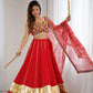 Rayon Mirror Work Lehenga Set with Dupatta