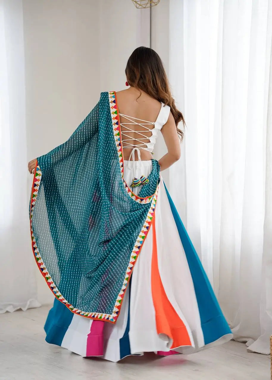 Rayon Mirror Work Lehenga Set with Dupatta